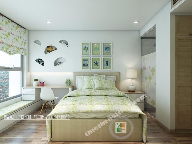 Thiết kế phòng ngủ cho bé hiện đại sử dụng kính cường lực trong suốt luôn được ưu ái sử dụng nhờ tính linh hoạt, thẩm mỹ và góp phần cảm giác cơi nới cho căn phòng.