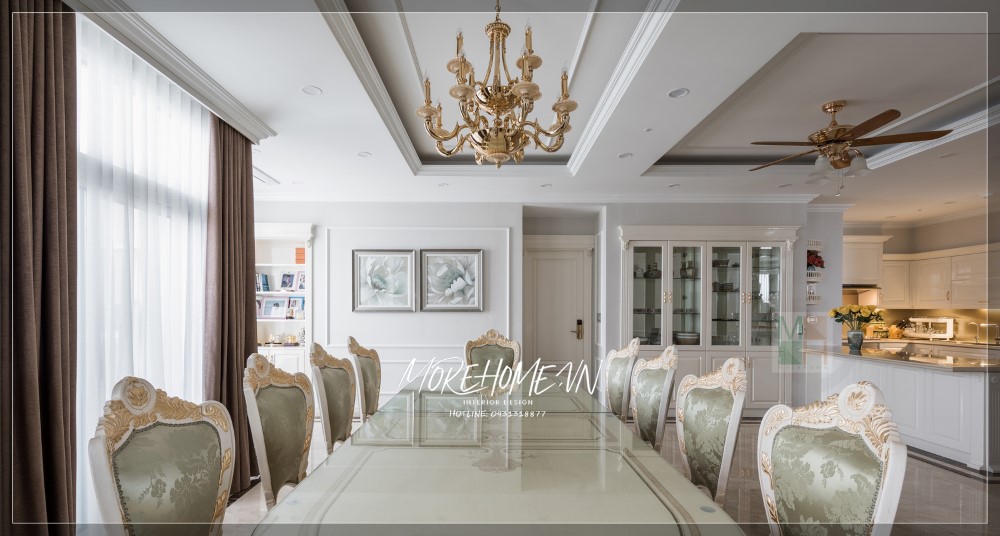 Công trình đã thi công đã được thiết kế theo phong cách tân cổ điển với hình ảnh thực tế đẹp như trong một bức tranh 3D.